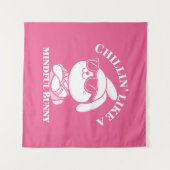 "Mindful Bunny" Esthetisch Roze Tapijt Wandkleed (Voorkant (horizontaal))