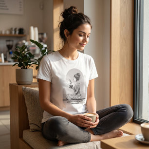 Mindful Espresso Zen Meditatie Eén Shot Boeddha T-shirt