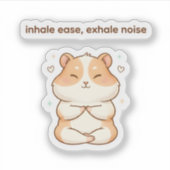 Mindful Hamster Sticker – Inhale Ease (Voorkant)