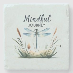 Mindful Journey - Artistieke Dragonfly Stenen Onderzetter