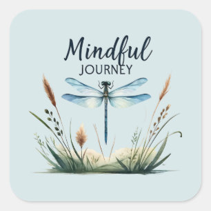 Mindful Journey - Artistieke Dragonfly Vierkante Sticker
