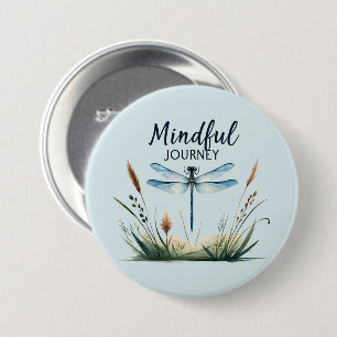 Mindful Journey - Dragonfly Natuur Ronde Button 7,6 Cm