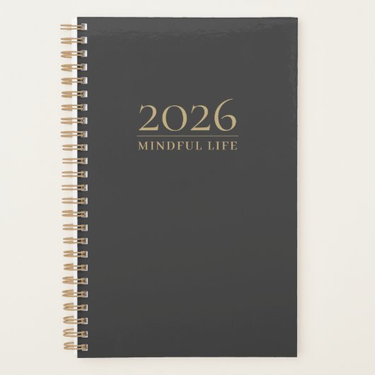 Mindful Life Custom Initials |  2026 Minimalist Planner (Voorkant)