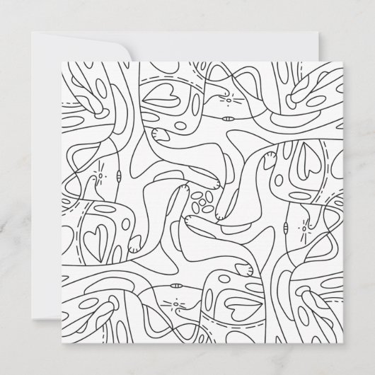 Mindful Summer: Funny Melting Cats Kleuren Kaart (Voorkant)