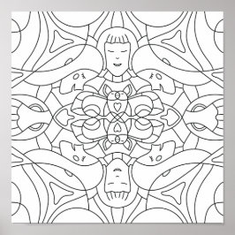 Mindful Summer: speels kleurend Poster