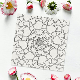 Mindful Zomer: Abstract Bloemmotief Kleurboek Poster
