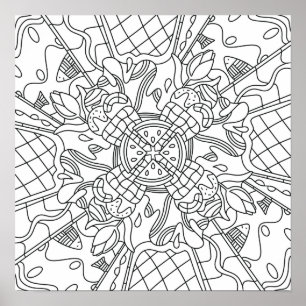 Mindful Zomer: Creatieve en Speelse Kleurplaten Poster