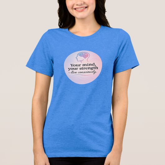 Mindfulness bewustzijn slogan Tri-Blend shirt (Voorkant)