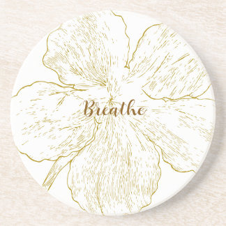Mindfulness "Breathe" Zandstenen Onderzetter