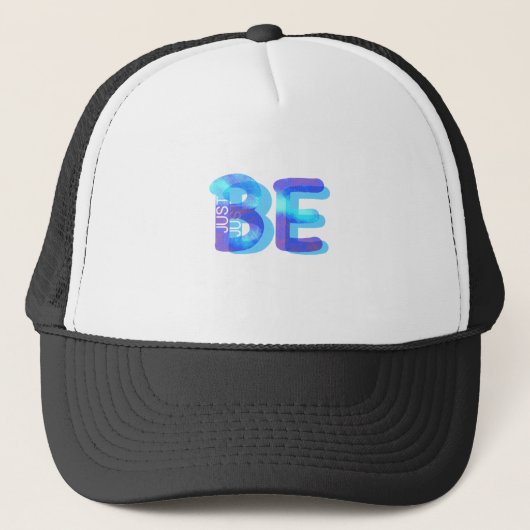 Mindfulness-cadeau ALLEEN MAAR ZIJN Neonblauw 3D K Trucker Pet (Voorkant)