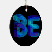 Mindfulness Cadeft kan alleen Neon Blue 3D naam to Keramisch Ornament (Rechts)