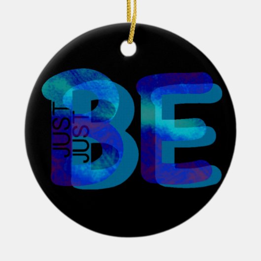 Mindfulness Cadeft kan alleen Neon Blue 3D naam to Keramisch Ornament (Voorkant)