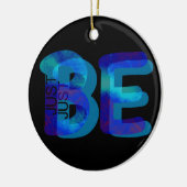 Mindfulness Cadeft kan alleen Neon Blue 3D naam to Keramisch Ornament (Links)