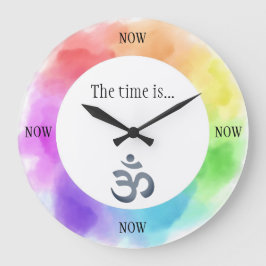 Mindfulness Clock met Chakra & OM Background Grote Klok