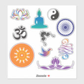 Mindfulness en boeddhistische symbolen sticker (Vel)