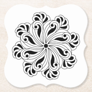 Mindfulness Flower Mandala Design Paper Onderzette Kartonnen Onderzetters