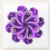 Mindfulness Mandala Design Glass Onderzetter (Voorkant)