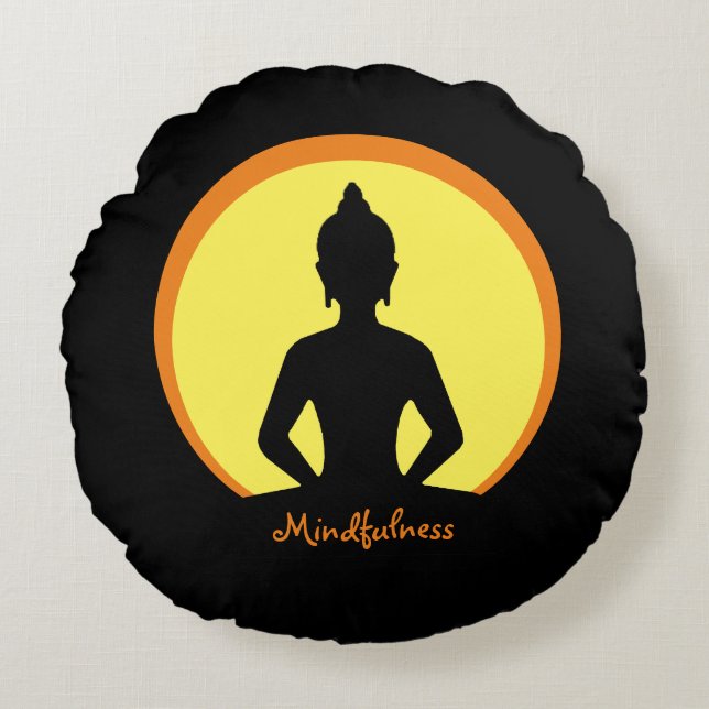Mindfulness & Meditatie (Buddha Studio decor) Rond Kussen (Voorkant)