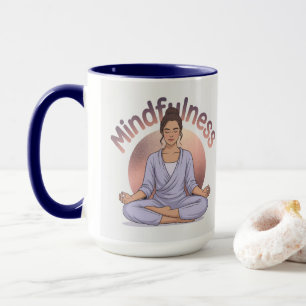 Mindfulness Meditatie Mok Navy Blauwe Combinatie
