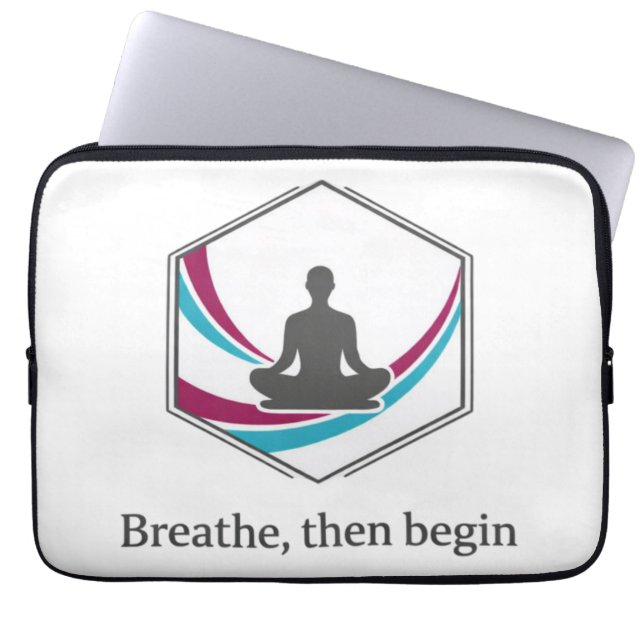 Mindfulness Meditation Quote Design Laptop Sleeve (Voorkant)