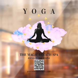 ** Mindfulness Reiki Woman Yoga Gold Meditation Raamsticker