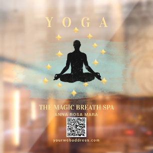 ** Mindfulness Reiki Yoga Man Stars Meditatie Raamsticker