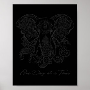 Mindfulness Spreuk Mandala Olifant Yoga T-shirt Eé Poster