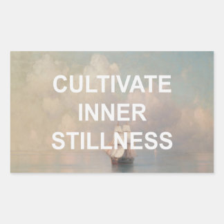 Mindfulness Tekst Quote + Zeescape Schilderen Rechthoekige Sticker