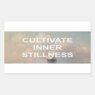 Mindfulness Tekst Quote + Zeescape Schilderen Rechthoekige Sticker