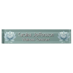 Mindfulness Wellness Consultant Zen Lotus Blauwgro Naambordje