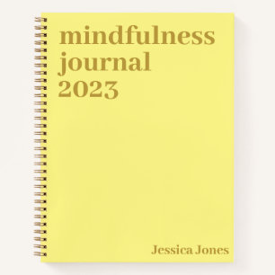 Mindfulness Yellow Gold Minimalist tekst Notitieboek