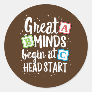 Minds Hoofd leraar Voorschools leren Ronde Sticker