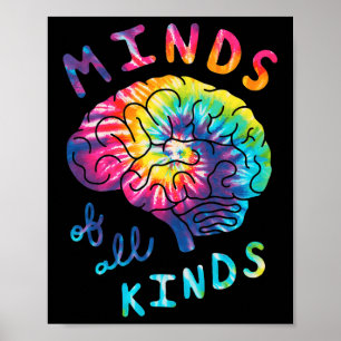 Minds Neurodiversity Tie Dye Autism A Poster