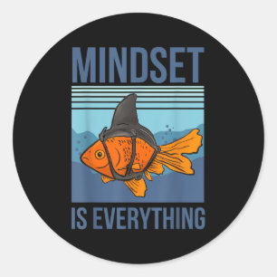 Mindset betekent alles wat goudvissen Motivatie Qu Ronde Sticker