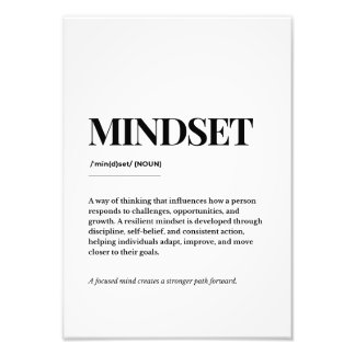Mindset Definitie Typografie Print Foto Afdruk