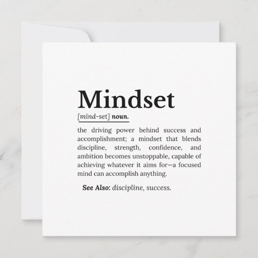 Mindset Definition Quote Kaart (Voorkant)