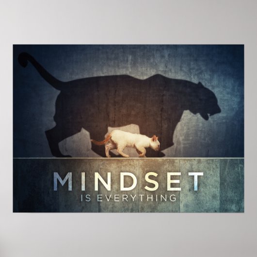 Mindset is alles - Cat Tiger Shadow Poster (Voorkant)