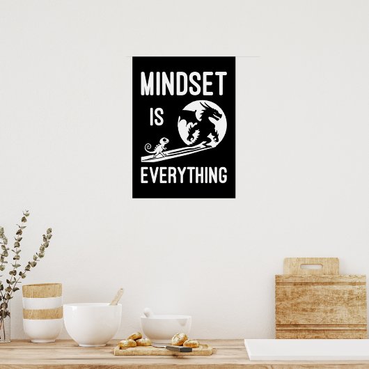 Mindset is alles, Dragon - Succes Hustle Poster (Keuken)