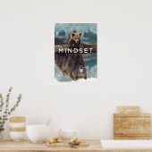 Mindset is alles - Grizzly Beer Motivatie Poster (Keuken)