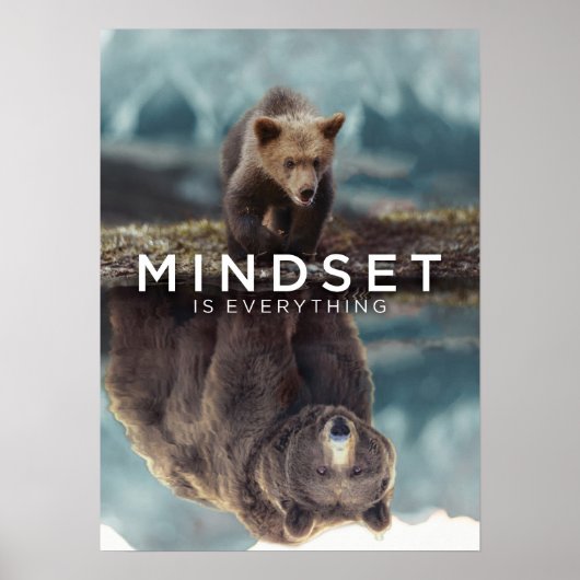 Mindset is alles - Grizzly Beer Motivatie Poster (Voorkant)