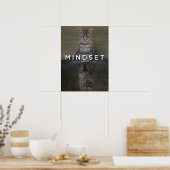 Mindset is alles - kattentijger waterreflectie poster (Keuken)