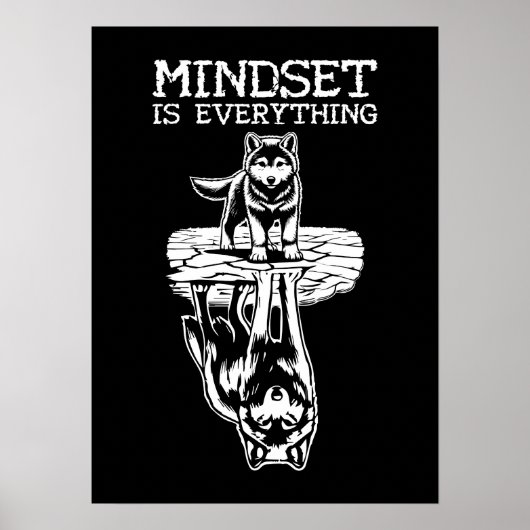 Mindset is alles, Wolf - Gym, drukte, succes Poster (Voorkant)