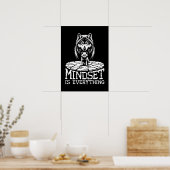 Mindset is alles, Wolf - Gym, drukte, succes Poster (Keuken)