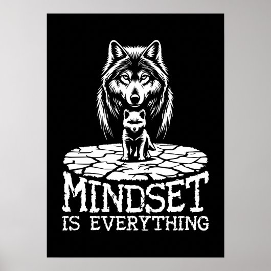 Mindset is alles, Wolf - Gym, drukte, succes Poster (Voorkant)