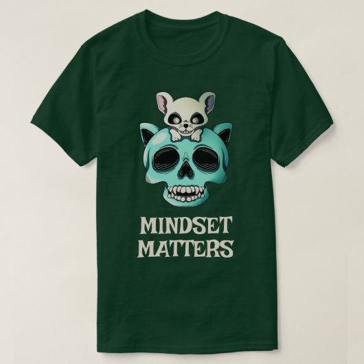 Mindset is belangrijk voor de motivatie van de kat t-shirt (Design voorkant)