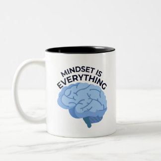 Mindset Is Everything – Motivational Quote Tweekleurige Koffiemok