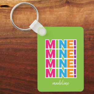 MINE! - Kleurrijke persoonlijke Sleutelhanger