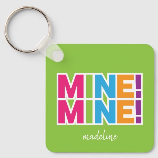 MINE! - Kleurrijke persoonlijke Sleutelhanger (Voorkant)