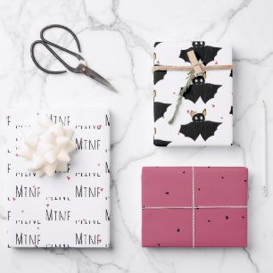 "Mine Mine" Gek Schattige Vleermuis Liefde Inpakpapier Vel