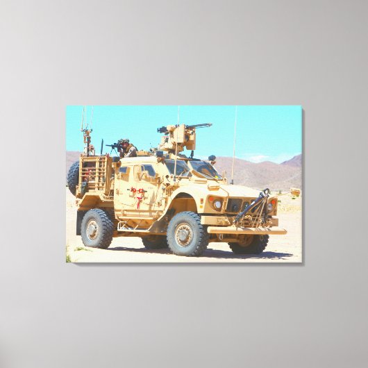 MINE-RESISTENT AMBUSH BESCHERMD VOERTUIG 24x36 Canvas Afdruk (Voorkant)